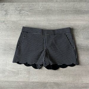 Club Monaco Amber Polka Dot Scalloped Shorts Black/White